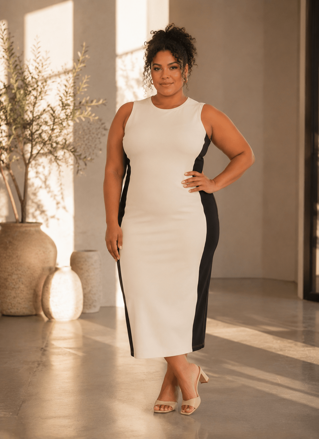 Illusionary Everyday Color Block Dress White - Nikkib Sportswear