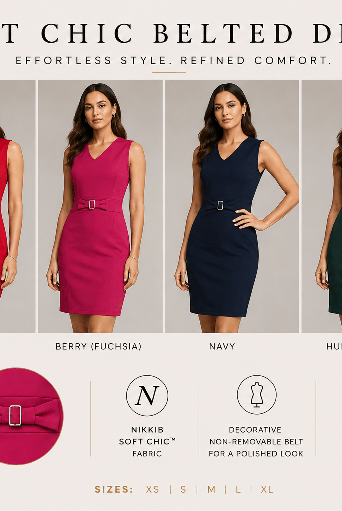 NIKKIB SOFT CHIC™ Belted Dress - Nikkib Sportswear