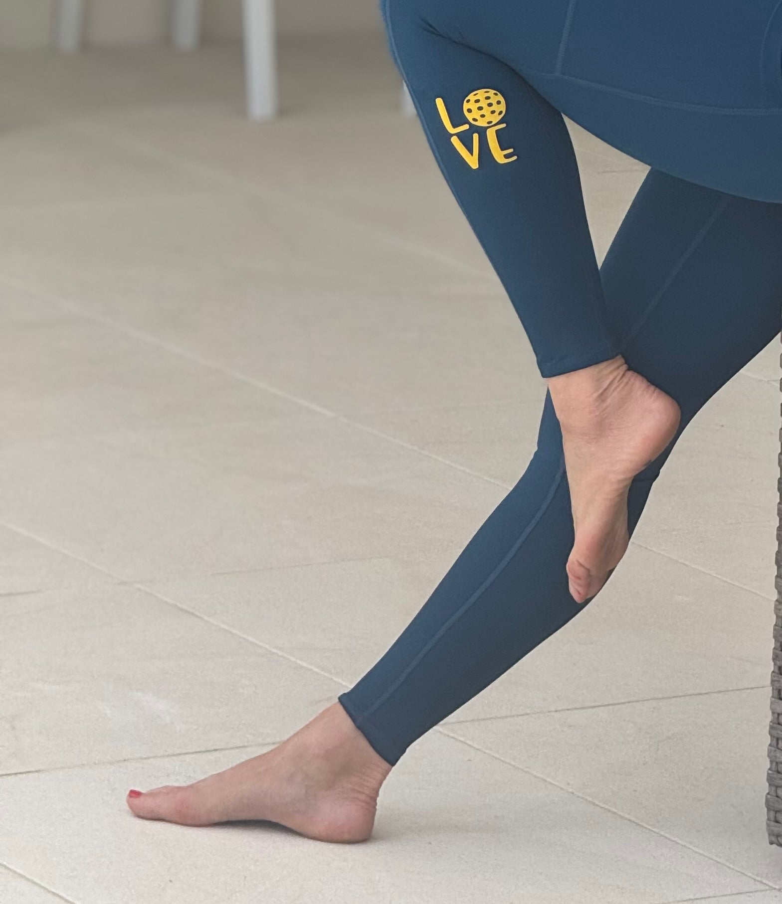 Pickleball Blue Sapphire Pocket Leggings - Nikkib Sportswear