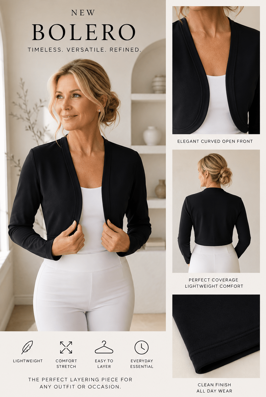Pre-Order Soft Chic™ Bolero - Nikkib Sportswear