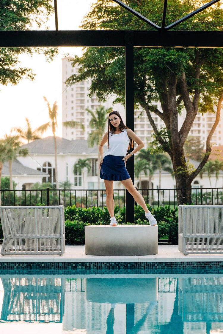 Navy Pleated Skirt - Nikkib Sportswear