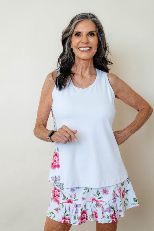 Butterfly Classic loose White Tank - Nikkib Sportswear