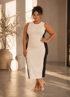 Illusionary Everyday Color Block Dress White - Nikkib Sportswear