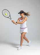 Pink & Black Laser Two Stripe Skort - Nikkib Sportswear