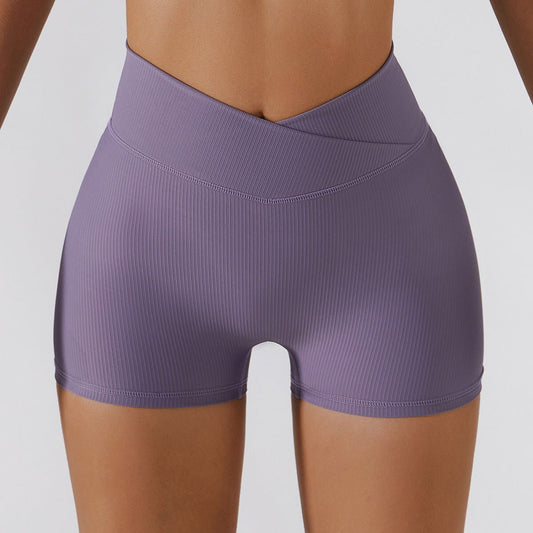 Jessica Ribbed V-Waisted Shorts (4 colors) - Nikkib Sportswear