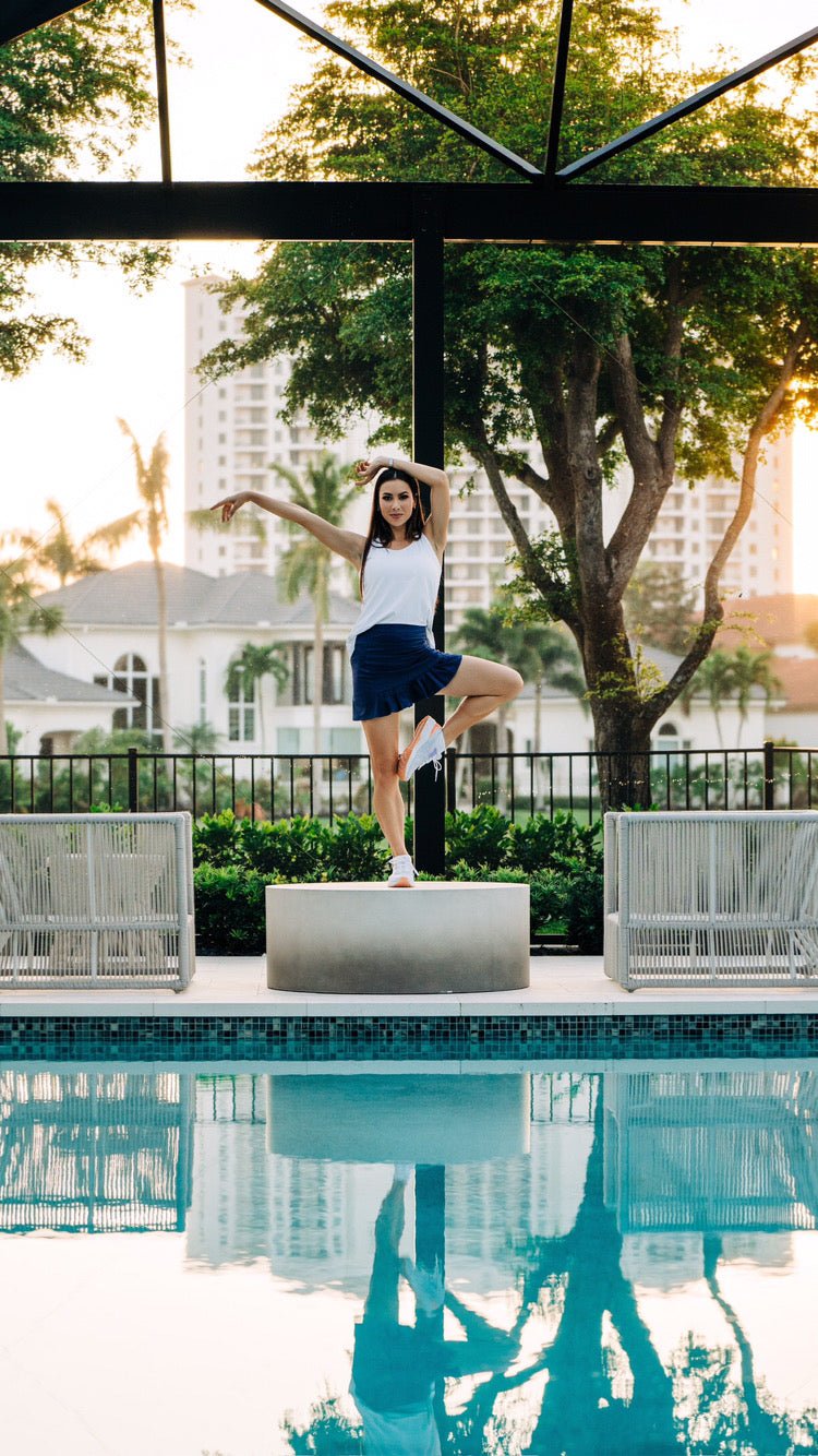 Navy Pleated Skirt - Nikkib Sportswear