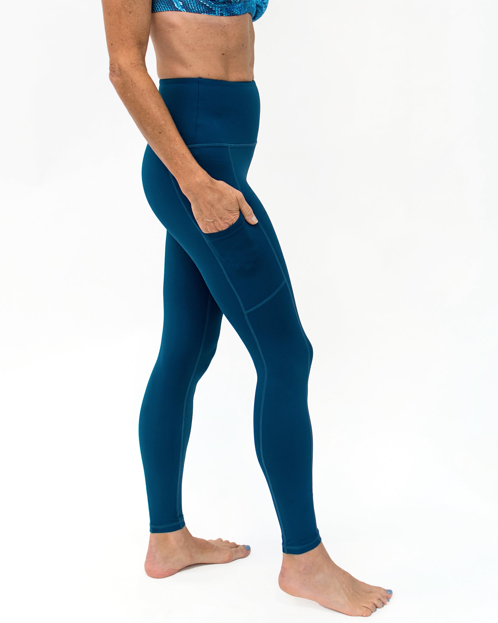 Pickleball Blue Sapphire pocket legging with Pockets - Nikkib Sportswear