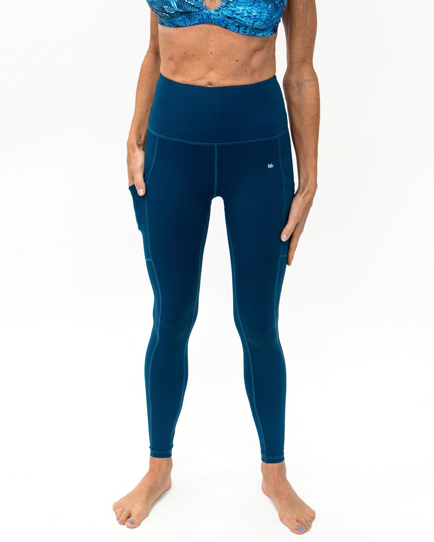Pickleball Blue Sapphire pocket legging with Pockets - Nikkib Sportswear