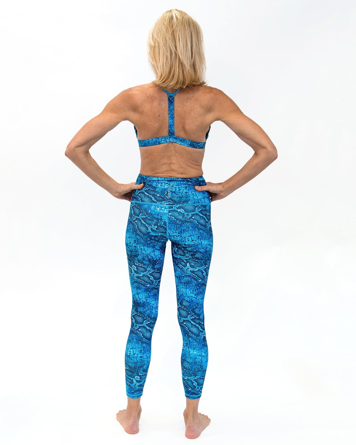 Pinnacle Blue Snakeskin Print Nikkib Sportswear Legging –