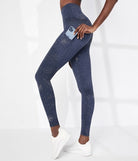 Sparkling Blue Legging With Pockets - Nikkib Sportswear